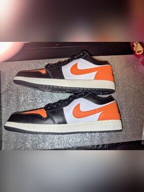 Jordan Men’s Low-Top Sneakers in Black/White/Orange